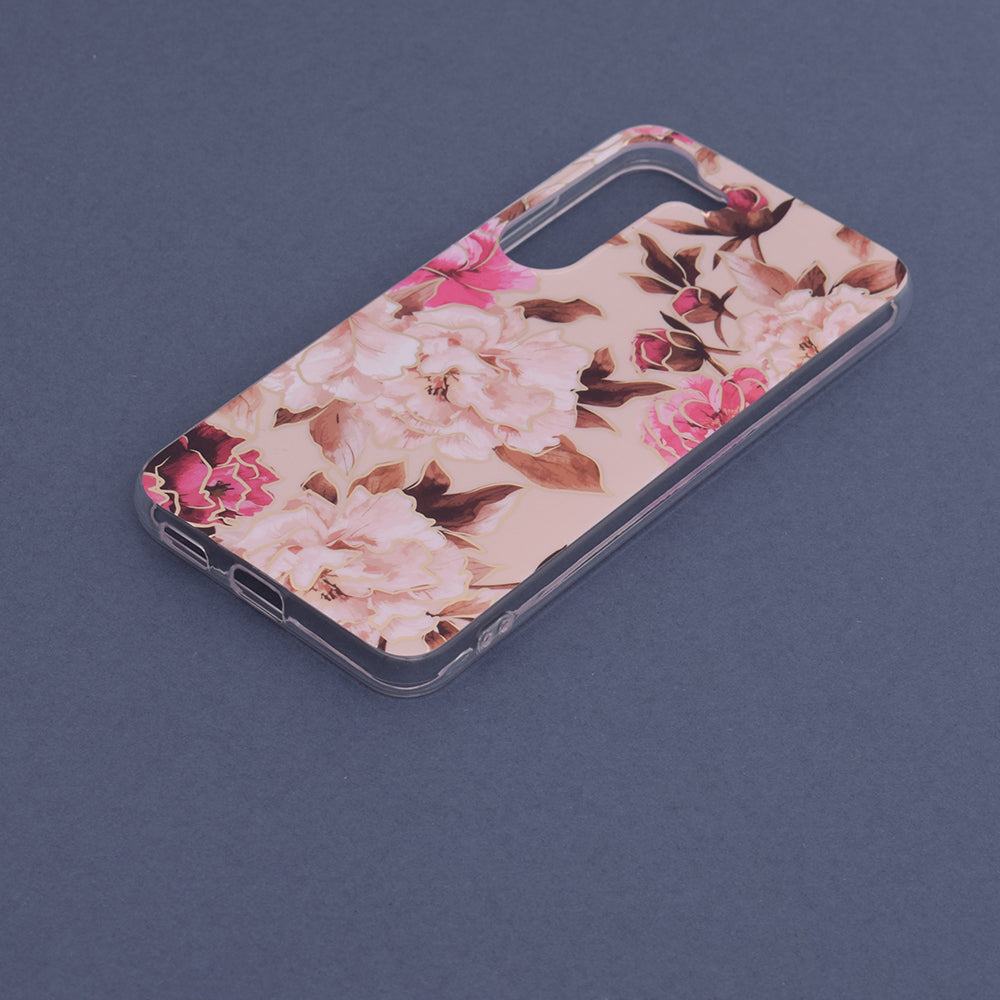 Husa de protectie Techsuit Marble Series compatibila cu Samsung Galaxy S23, acoperire spate, Mary, Berry Nude