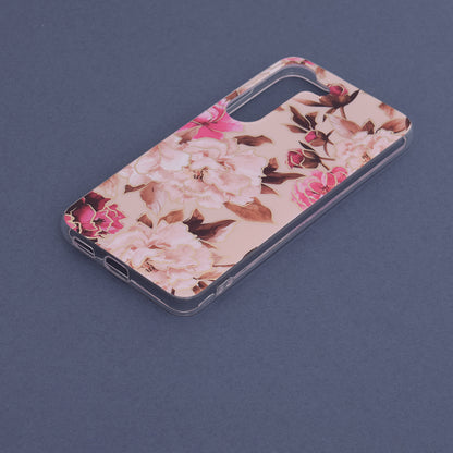 Husa de protectie Techsuit Marble Series compatibila cu Samsung Galaxy S23, acoperire spate, Mary, Berry Nude