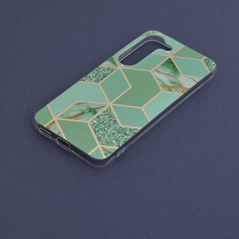 Husa de protectie Techsuit Marble Series compatibila cu Samsung Galaxy S23, acoperire spate, Green Hex