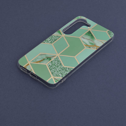 Husa de protectie Techsuit Marble Series compatibila cu Samsung Galaxy S23, acoperire spate, Green Hex