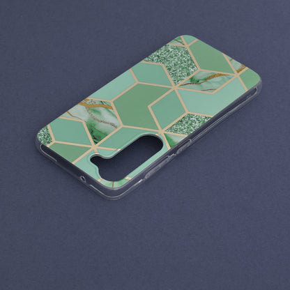 Husa de protectie Techsuit Marble Series compatibila cu Samsung Galaxy S23, acoperire spate, Green Hex