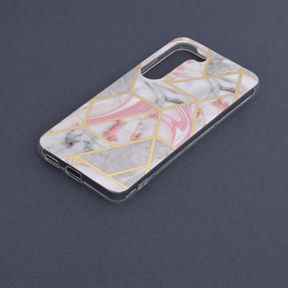 Husa de protectie Techsuit Marble Series compatibila cu Samsung Galaxy S23, acoperire spate, Pink Hex