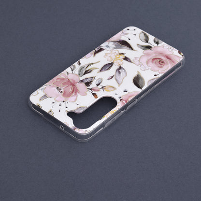 Husa de protectie Techsuit Marble Series compatibila cu Samsung Galaxy S23, acoperire spate, Chloe White