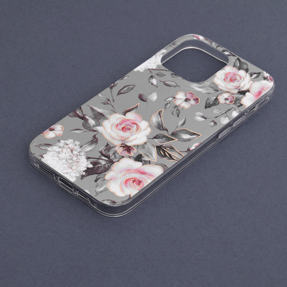 Husa de protectie Techsuit Marble Series compatibila cu Apple iPhone 14 Pro Max, acoperire spate, Bloom of Ruth, Gray