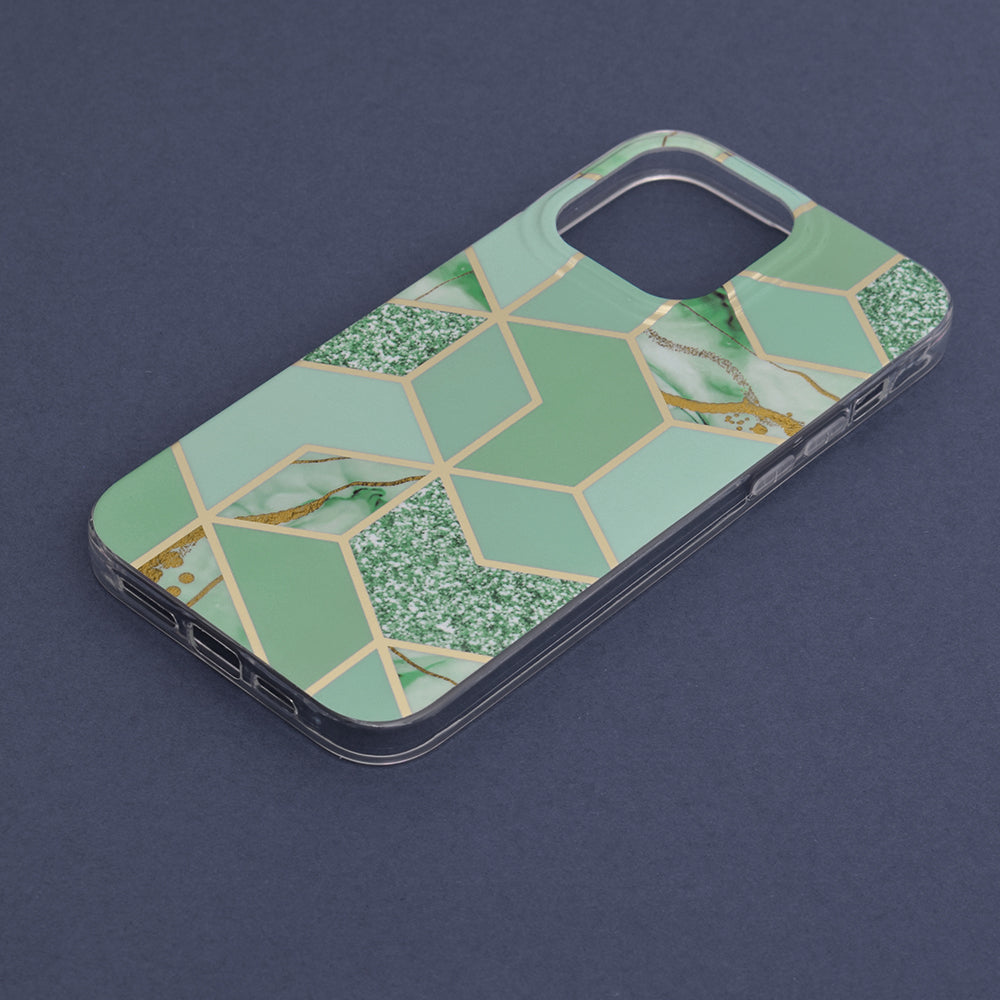 Husa de protectie Techsuit Marble Series compatibila cu Apple iPhone 14 Pro Max, acoperire spate, Green Hex