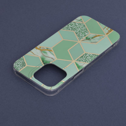 Husa de protectie Techsuit Marble Series compatibila cu Apple iPhone 14 Pro Max, acoperire spate, Green Hex