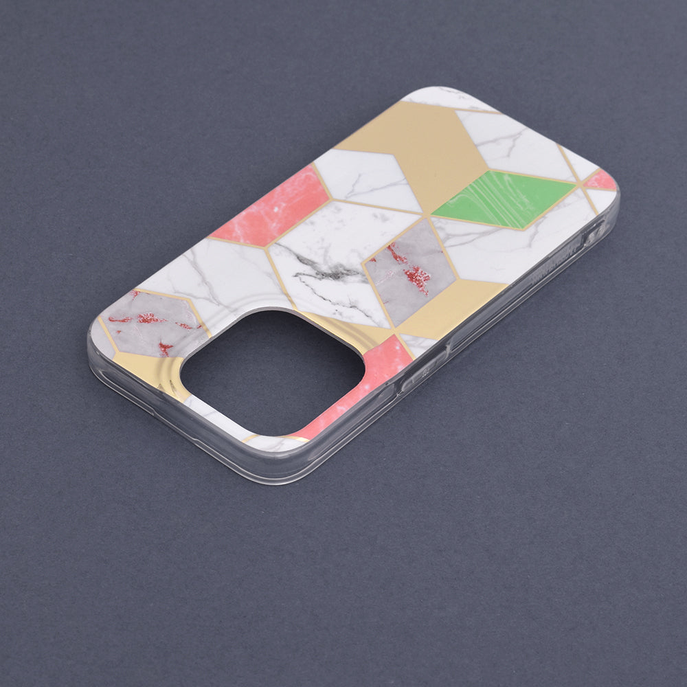 Husa de protectie Techsuit Marble Series compatibila cu Apple iPhone 14 Pro, acoperire spate, Purple Hex