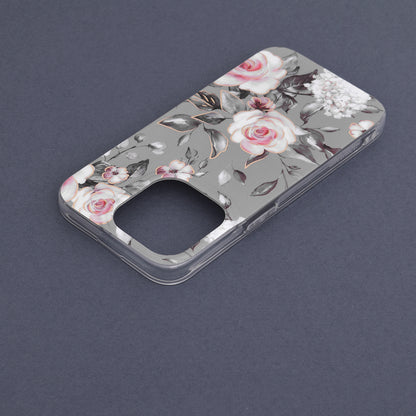 Husa de protectie Techsuit Marble Series compatibila cu Apple iPhone 14 Pro, acoperire spate, Bloom of Ruth, Gray