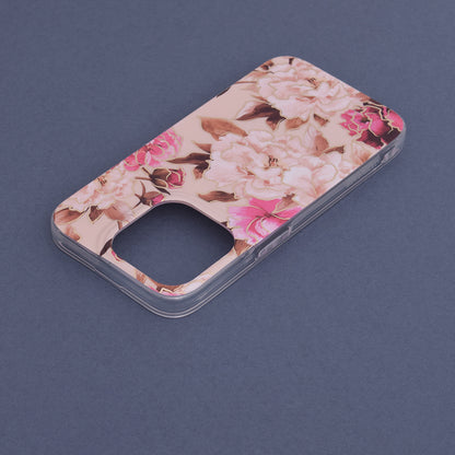 Husa de protectie Techsuit Marble Series compatibila cu Apple iPhone 14 Pro, acoperire spate, Mary, Berry Nude
