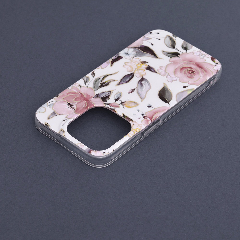 Husa de protectie Techsuit Marble Series compatibila cu Apple iPhone 14 Pro, acoperire spate, Chloe White