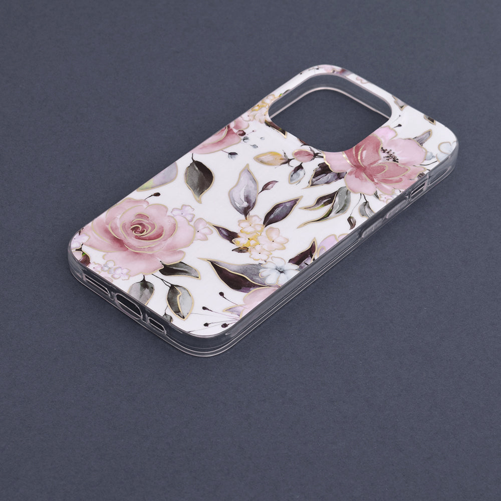 Husa de protectie Techsuit Marble Series compatibila cu Apple iPhone 14 Pro, acoperire spate, Chloe White