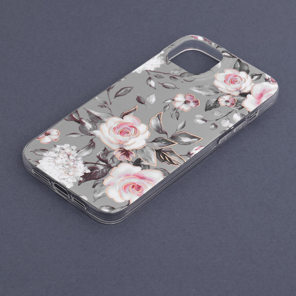 Husa de protectie Techsuit Marble Series compatibila cu Apple iPhone 14 Plus, acoperire spate, Bloom of Ruth, Gray