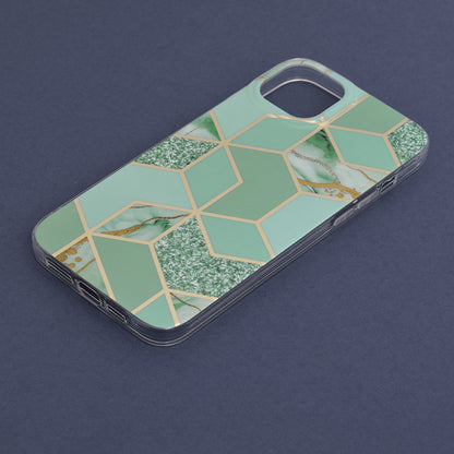 Husa de protectie Techsuit Marble Series compatibila cu Apple iPhone 14 Plus, acoperire spate, Green Hex