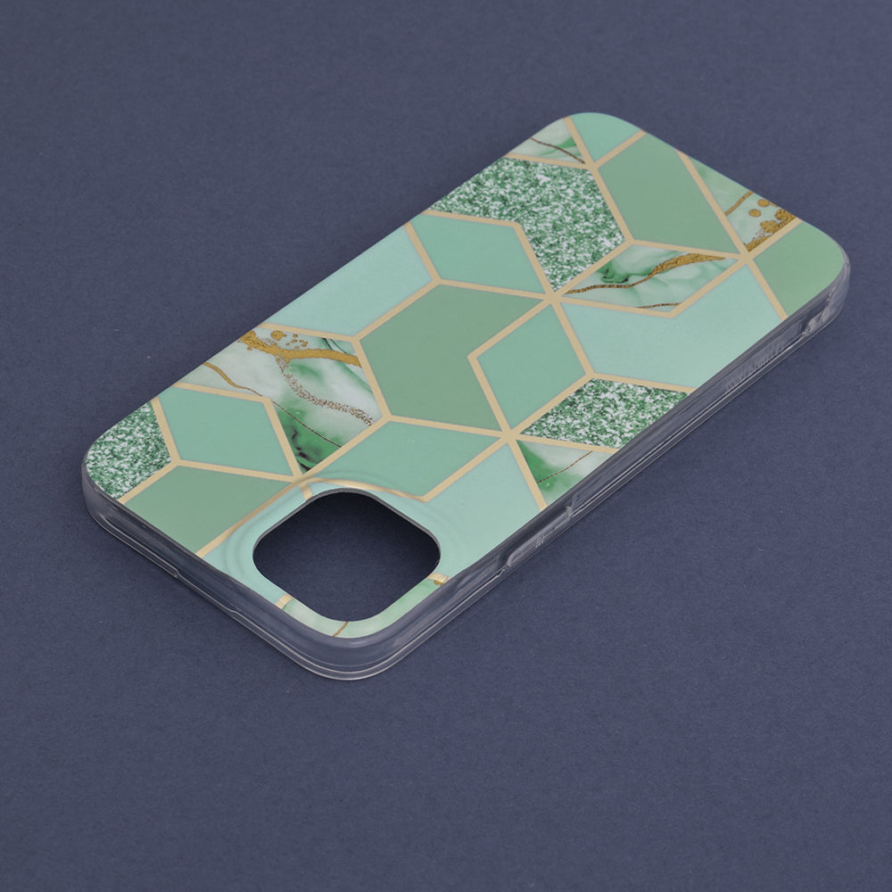 Husa de protectie Techsuit Marble Series compatibila cu Apple iPhone 14 Plus, acoperire spate, Green Hex