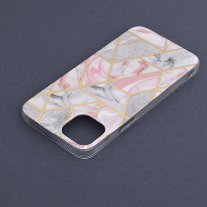 Husa de protectie Techsuit Marble Series compatibila cu Apple iPhone 14 Plus, acoperire spate, Pink Hex