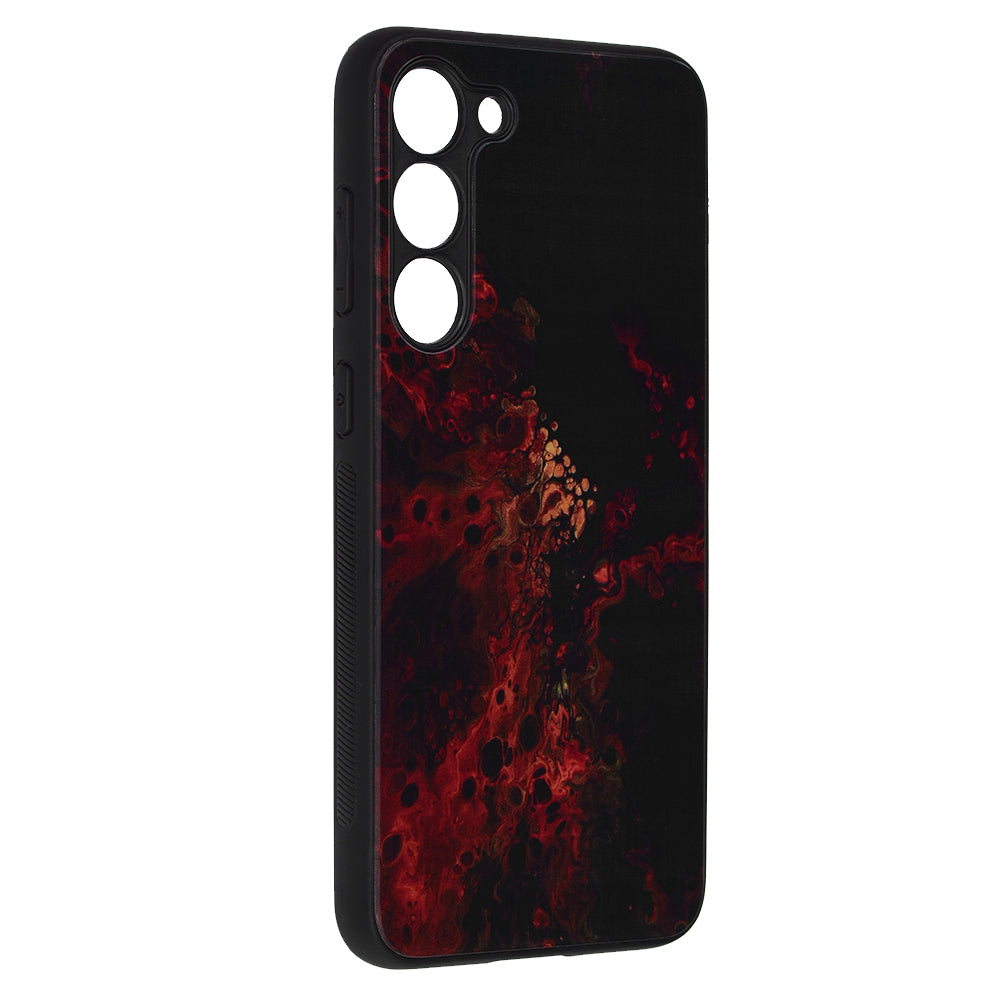 Husa de protectie Techsuit Glaze Series compatibila cu Samsung Galaxy S23 Plus, acoperire spate, Red Nebula