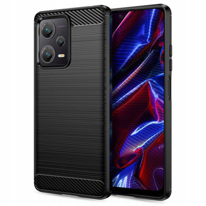 Husa de protectie Techsuit Carbon Siliconecompatibila cu Xiaomi Redmi Note 12 5G , acoperire spate, negru