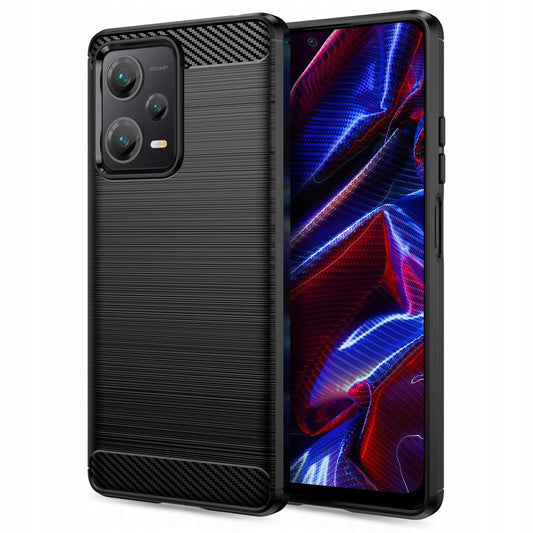 Husa de protectie Techsuit Carbon Siliconecompatibila cu Xiaomi Redmi Note 12 5G , acoperire spate, negru