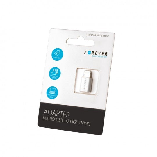 Adaptor MicroUSB - APPLE Lightning (Alb) Forever