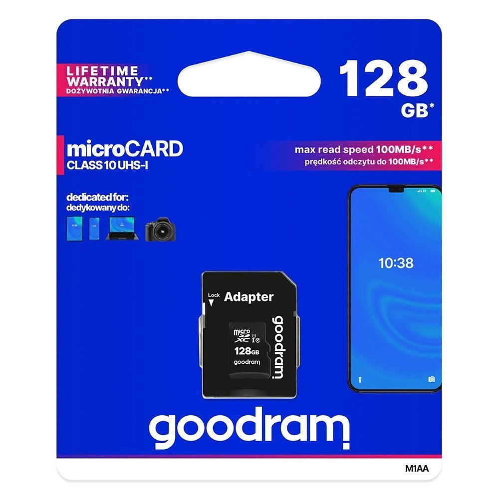 Card MicroSD 128GB + Adaptor (Clasa 10) GoodRam