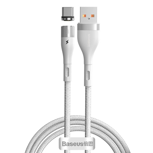 Cablu Date & Incarcare Magnetic Tip C 3A (Alb) 1m Fast Charging Baseus Zinc CATXC-M02