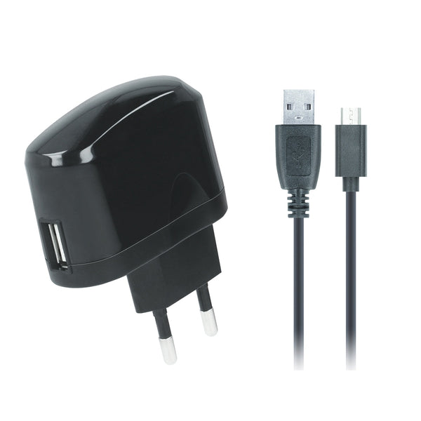 Incarcator 1A + Cablu MicroUSB (Negru) Setty