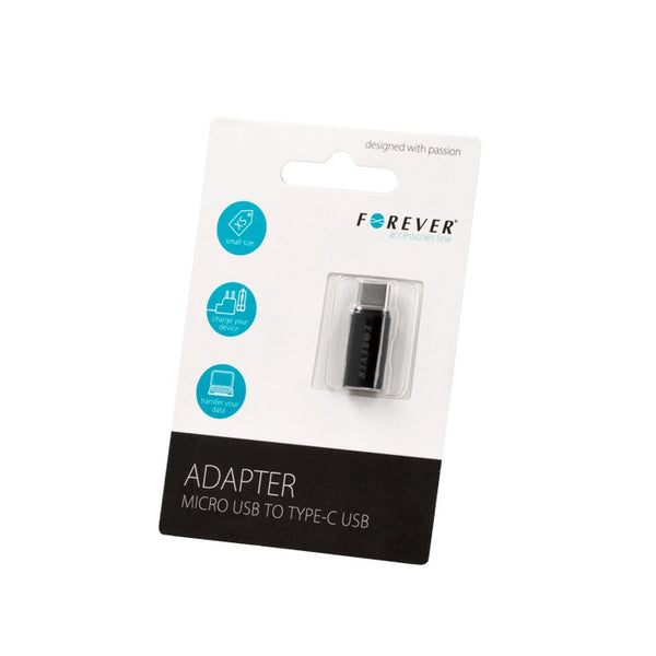 Adaptor MicroUSB - Tip C (Negru) Forever