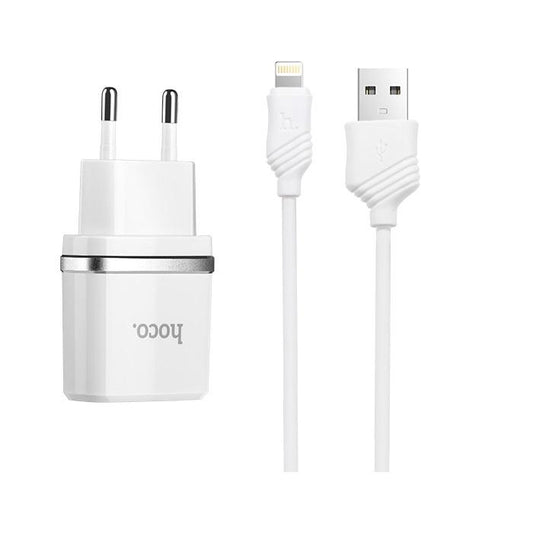Incarcator 1A + Cablu APPLE Lightning (Alb) C11 HOCO