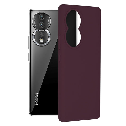 Husa de protectie Techsuit Soft Edge Silicone compatibila cu Honor 80, acoperire spate, visiniu