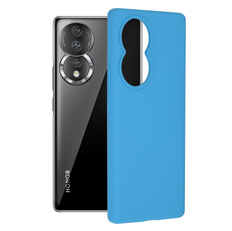 Husa de protectie Techsuit Soft Edge Silicone compatibila cu Honor 80, acoperire spate, albastru deschis