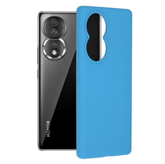 Husa de protectie Techsuit Soft Edge Silicone compatibila cu Honor 80, acoperire spate, albastru deschis