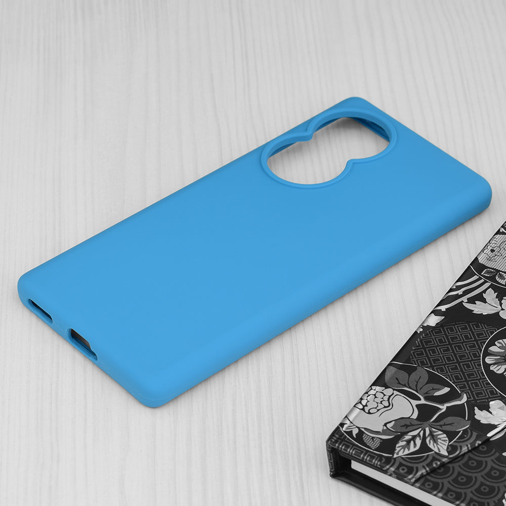 Husa de protectie Techsuit Soft Edge Silicone compatibila cu Honor 80, acoperire spate, albastru deschis