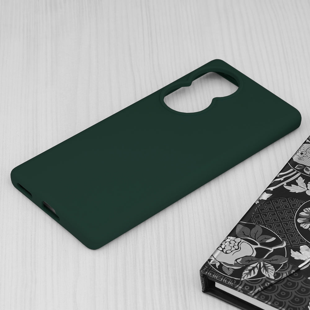 Husa de protectie Techsuit Soft Edge Silicone compatibila cu Honor 80, acoperire spate, verde inchis