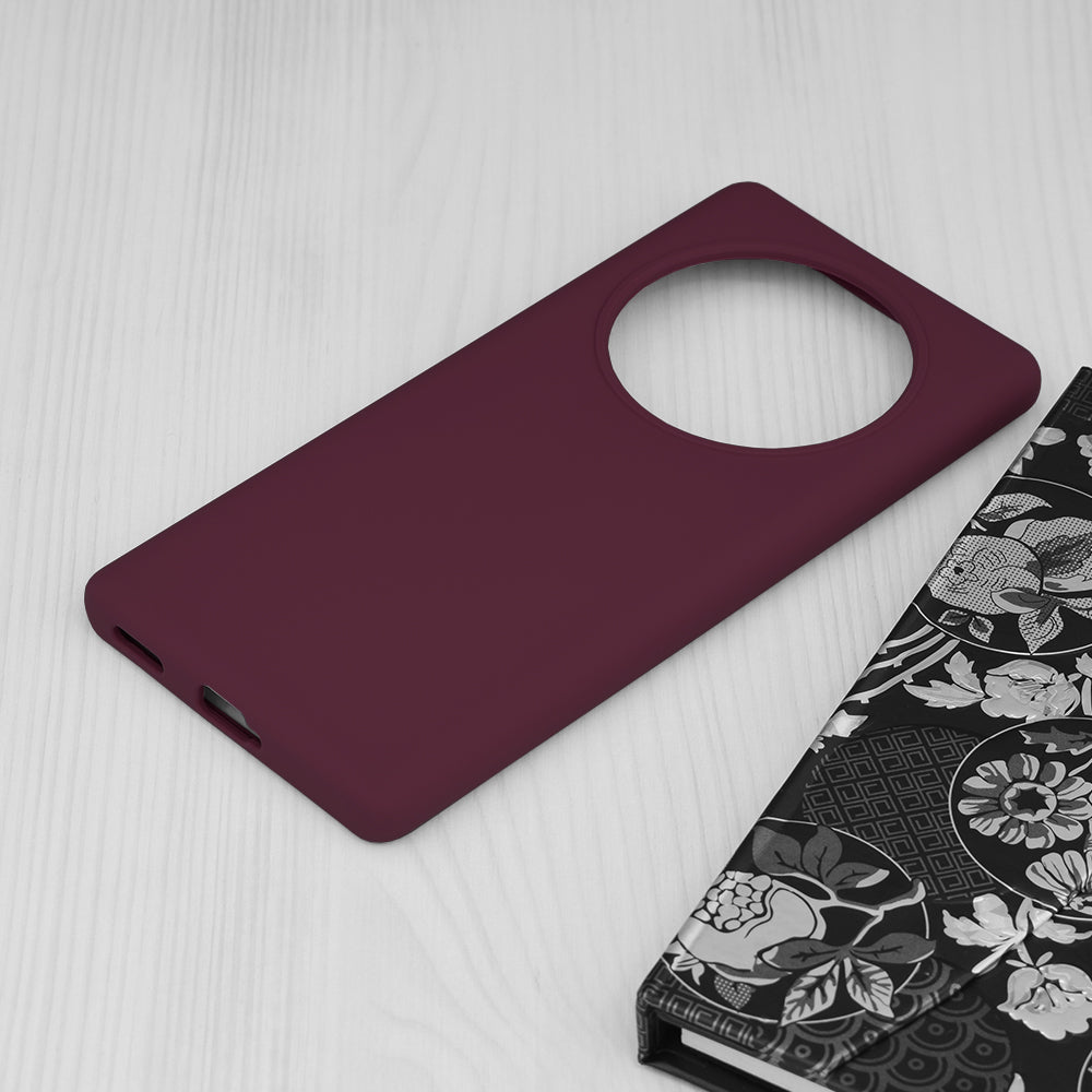 Husa de protectie Techsuit Soft Edge Silicone compatibila cu Honor Magic5 Lite, acoperire spate, visiniu