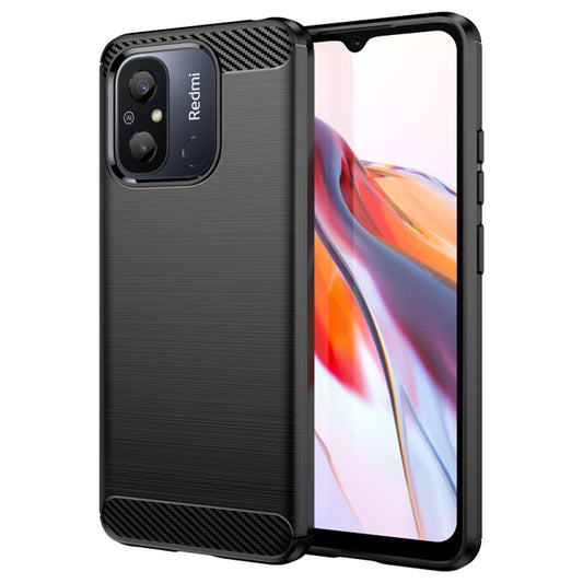 Husa de protectie Techsuit Carbon Siliconecompatibila cu Xiaomi Redmi 12C , acoperire spate, negru