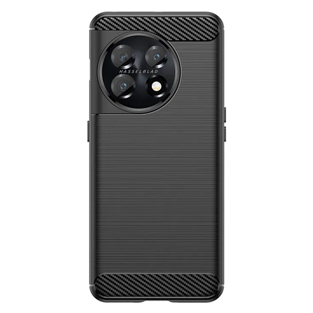 Husa de protectie Techsuit Carbon Siliconecompatibila cu Oneplus 11, acoperire spate, negru