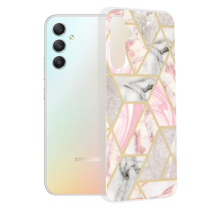 Husa de protectie Techsuit Marble Series compatibila cu Samsung Galaxy A34 5G, acoperire spate, Pink Hex