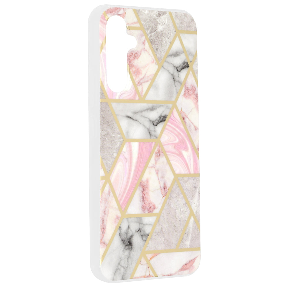 Husa de protectie Techsuit Marble Series compatibila cu Samsung Galaxy A34 5G, acoperire spate, Pink Hex