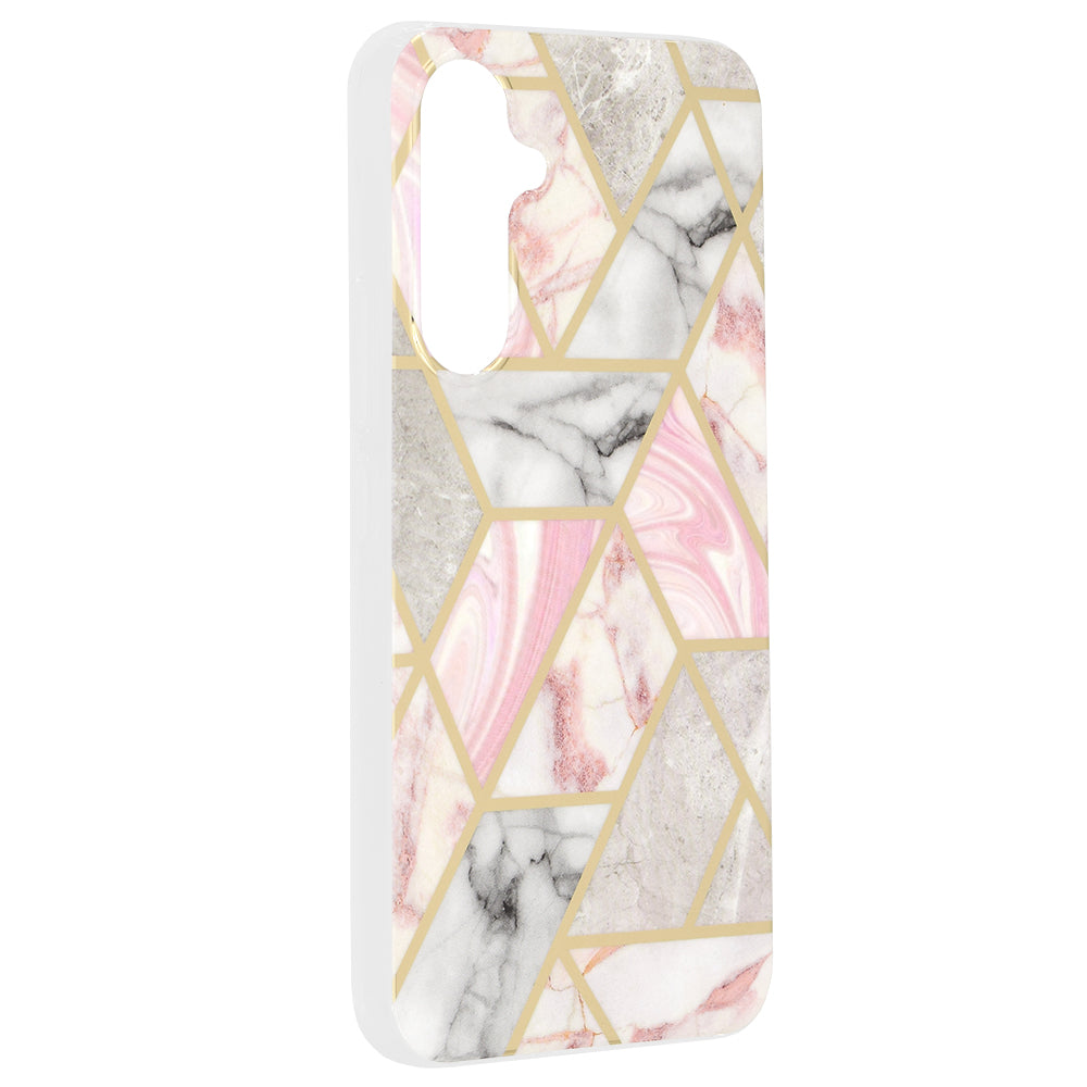 Husa de protectie Techsuit Marble Series compatibila cu Samsung Galaxy A54, acoperire spate, Pink Hex