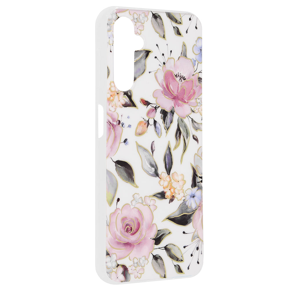 Husa de protectie Techsuit Marble Series compatibila cu Samsung Galaxy A14 5G, acoperire spate, Chloe White