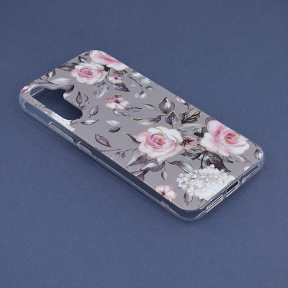 Husa de protectie Techsuit Marble Series compatibila cu Samsung Galaxy A34 5G, acoperire spate, Bloom of Ruth, Gray