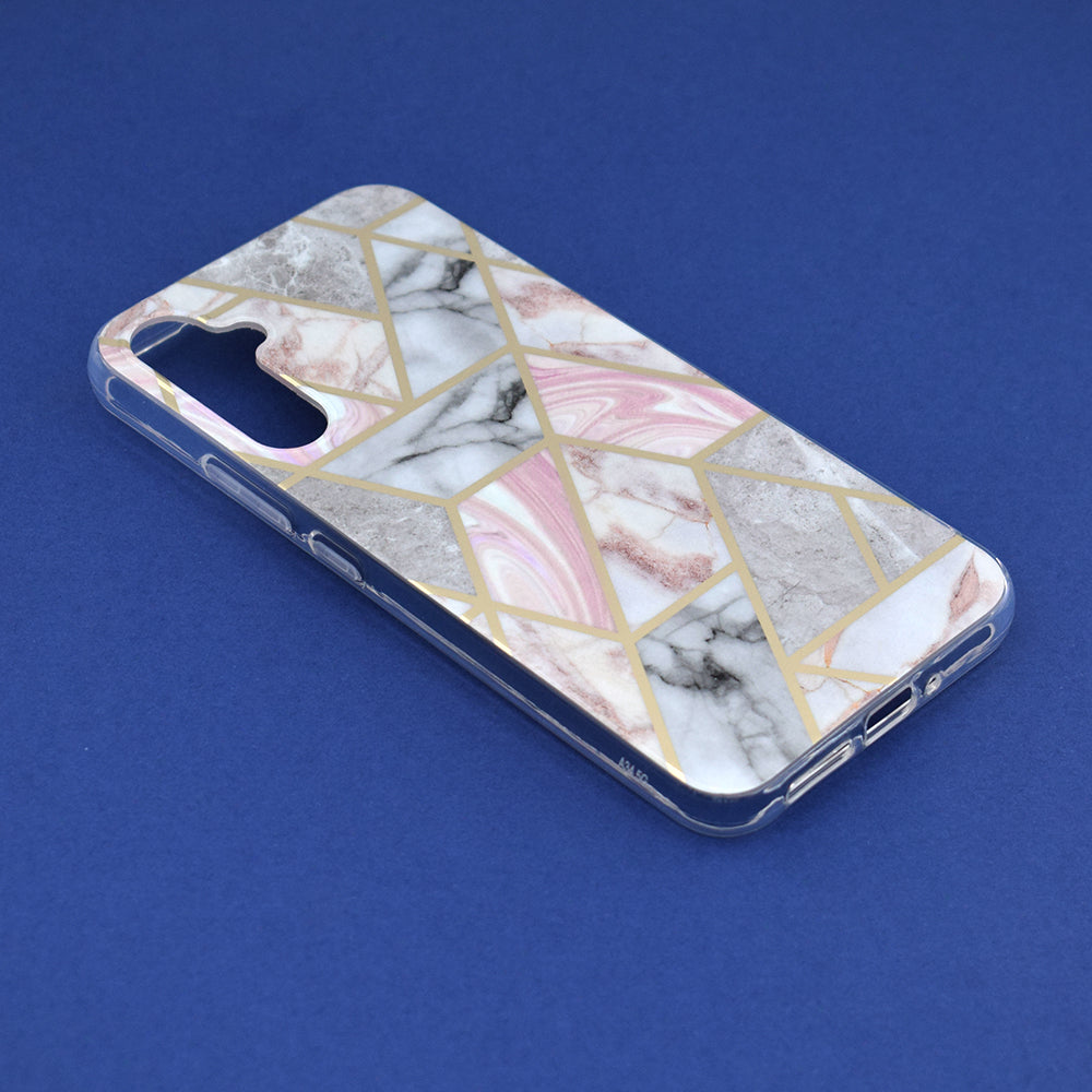 Husa de protectie Techsuit Marble Series compatibila cu Samsung Galaxy A34 5G, acoperire spate, Pink Hex