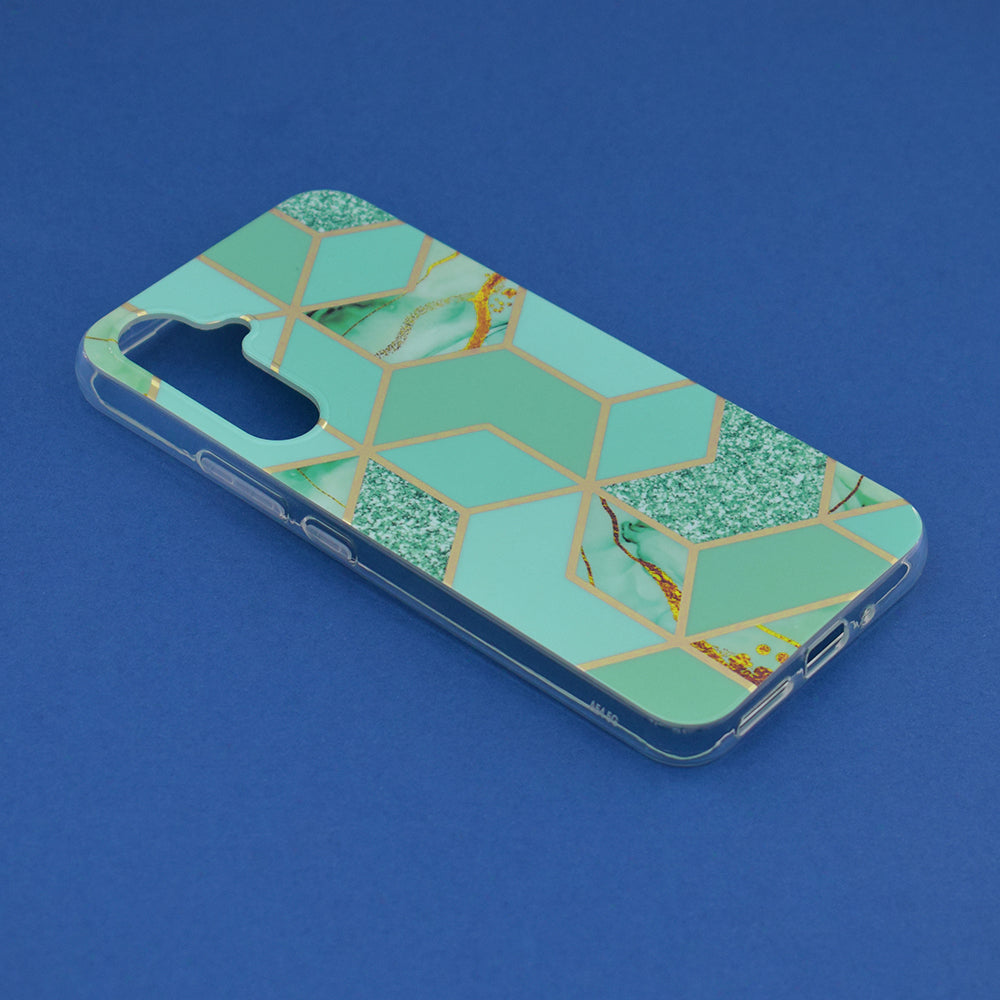 Husa de protectie Techsuit Marble Series compatibila cu Samsung Galaxy A54, acoperire spate, Green Hex