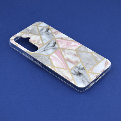 Husa de protectie Techsuit Marble Series compatibila cu Samsung Galaxy A54, acoperire spate, Pink Hex