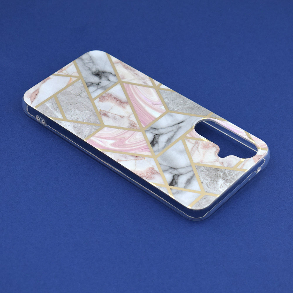 Husa de protectie Techsuit Marble Series compatibila cu Samsung Galaxy A54, acoperire spate, Pink Hex