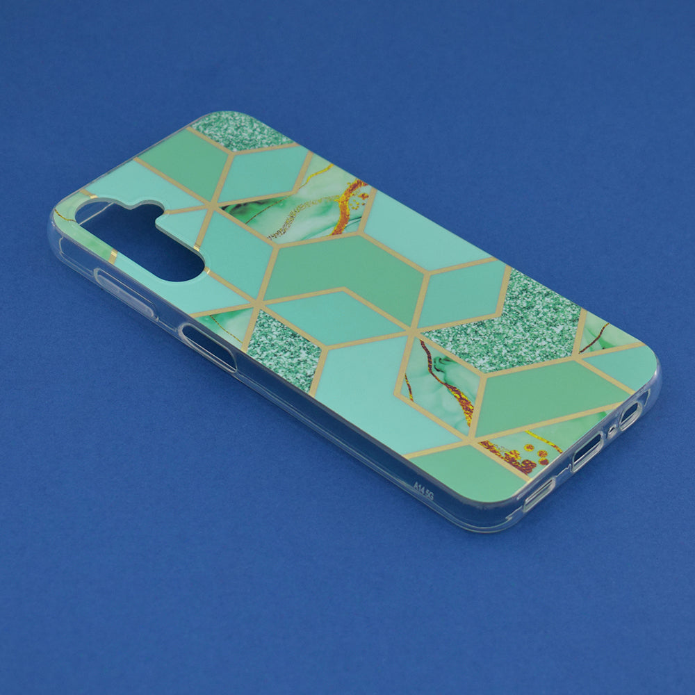 Husa de protectie Techsuit Marble Series compatibila cu Samsung Galaxy A14 5G, acoperire spate, Green Hex
