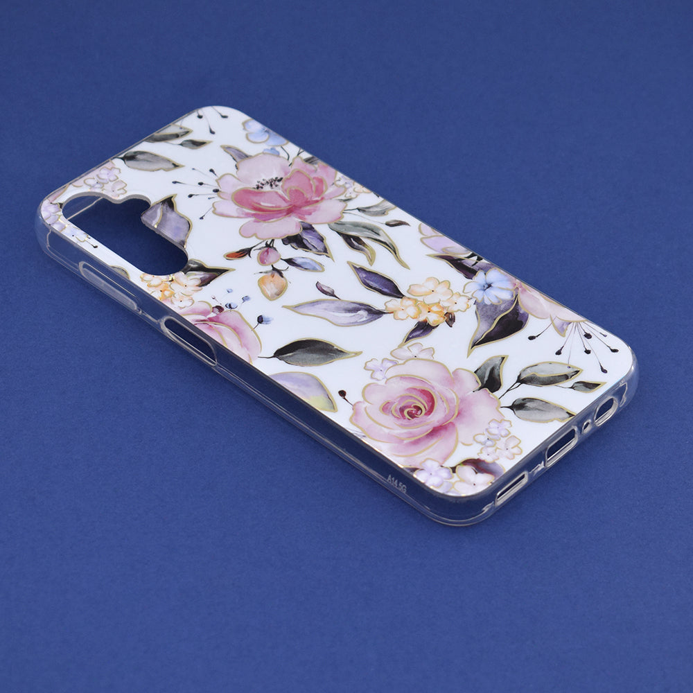 Husa de protectie Techsuit Marble Series compatibila cu Samsung Galaxy A14 5G, acoperire spate, Chloe White