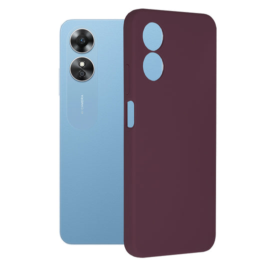 Husa de protectie Techsuit Soft Edge Silicone compatibila cu Oppo A17, acoperire spate, visiniu
