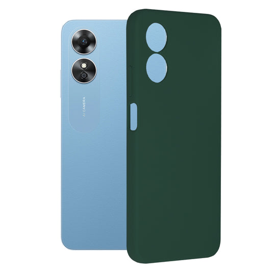 Husa de protectie Techsuit Soft Edge Silicone compatibila cu Oppo A17, acoperire spate, verde inchis