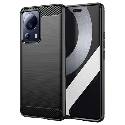 Husa de protectie Techsuit Carbon Siliconecompatibila cu Xiaomi 13 Lite , acoperire spate, negru